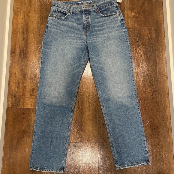 High-Waisted Button-Fly Slouchy Straight Jeans for Women - Picture 4 of 6